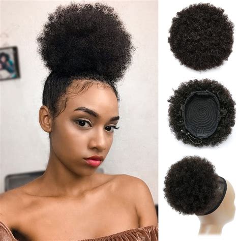 afro puff hair|human hair afro puff drawstring.